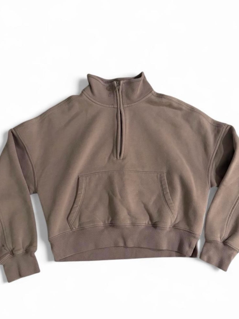 Abercrombie & Fitch Women's Half-Zip Pullover Sweatshirt - Taupe. Sz. S - Picture 1 of 6